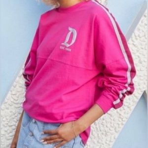 Disneyland Resort Spirit Jersey Size Medium Pink with Silver Glitter and Trim